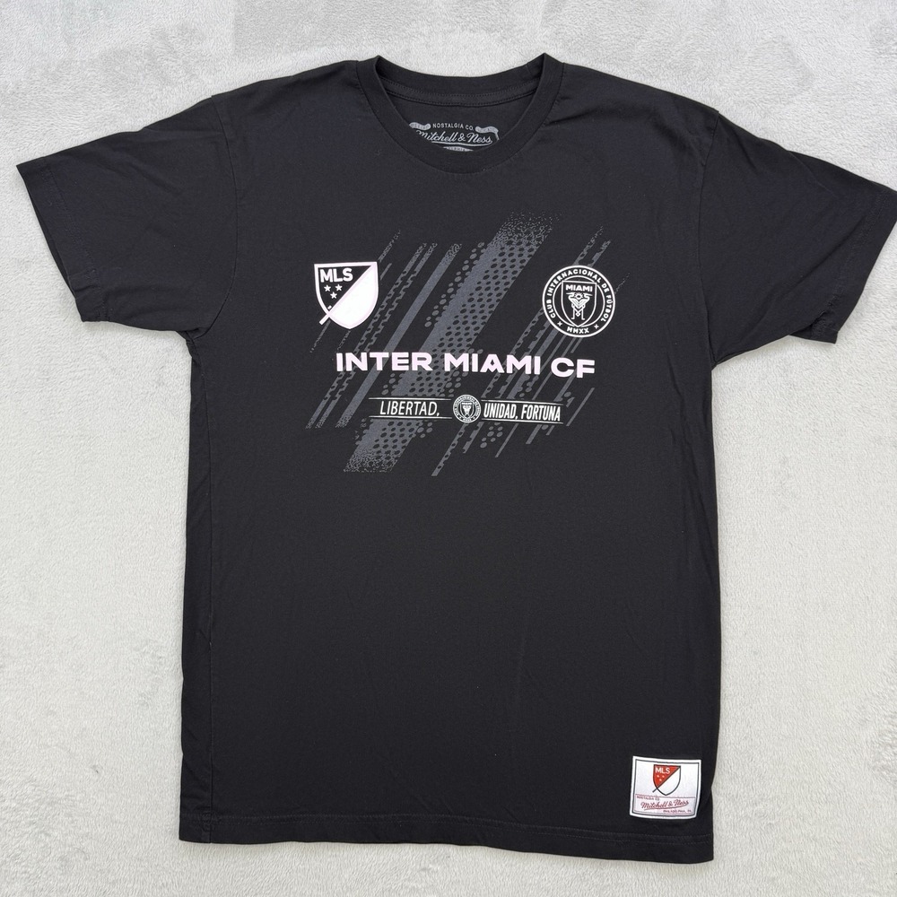 Mitchell & Ness Shirt Mens Inter Miami CF Black MLS Soccer Futbol Messi Medium